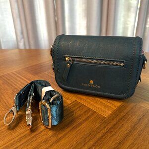 Montage Everyday Crossbody Bag, Turquoise/Pink, Vegan Portuguese Cork